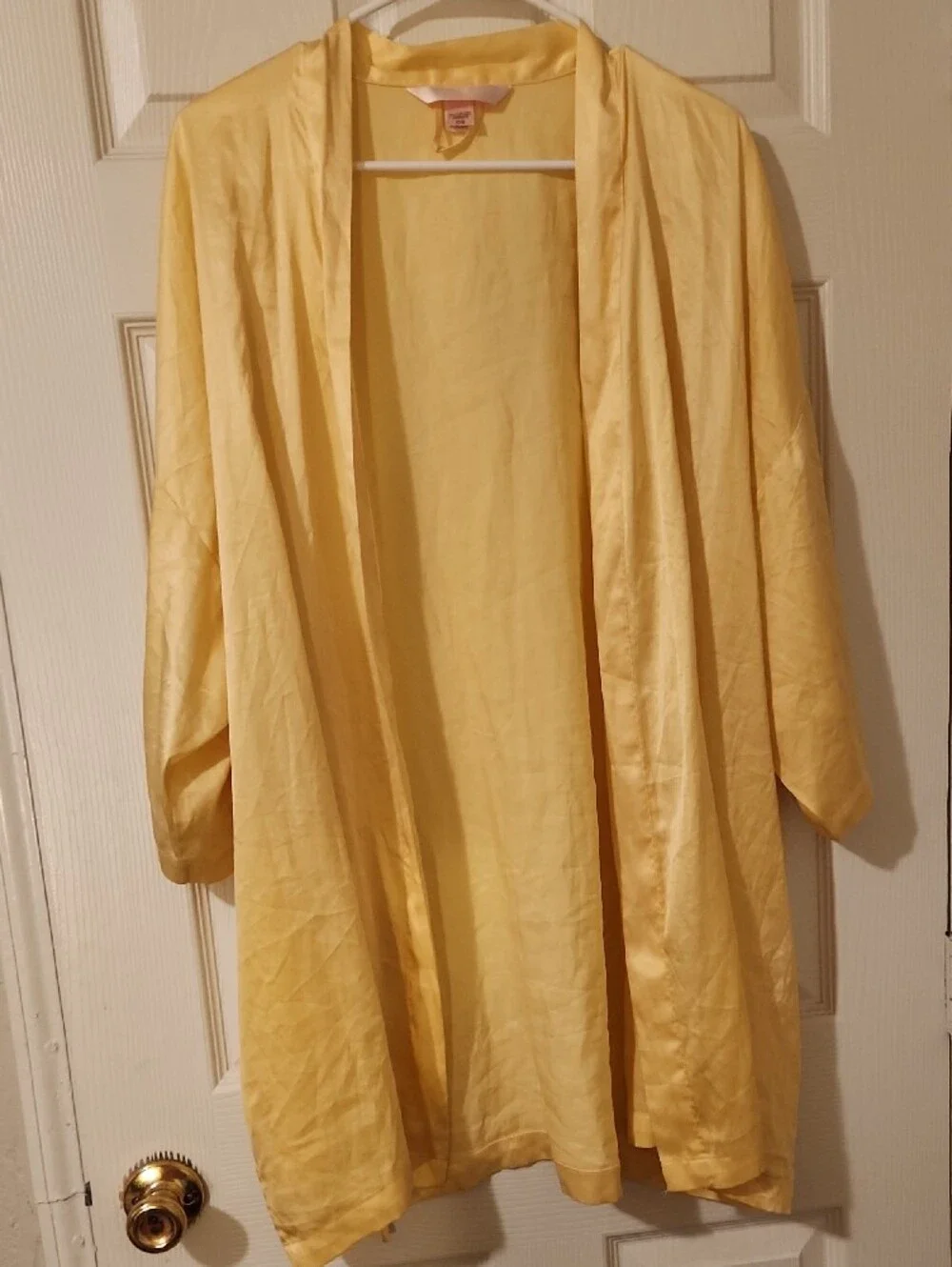 Vintage Victoria's Secret Yellow Satin Angel Robe Sz O/S